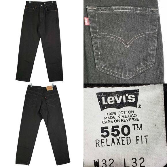 Levis 550 Jeans Vintage Men’s Size 32x32 Black Relaxed Fit Cotton Straight 32 - Picture 1 of 8